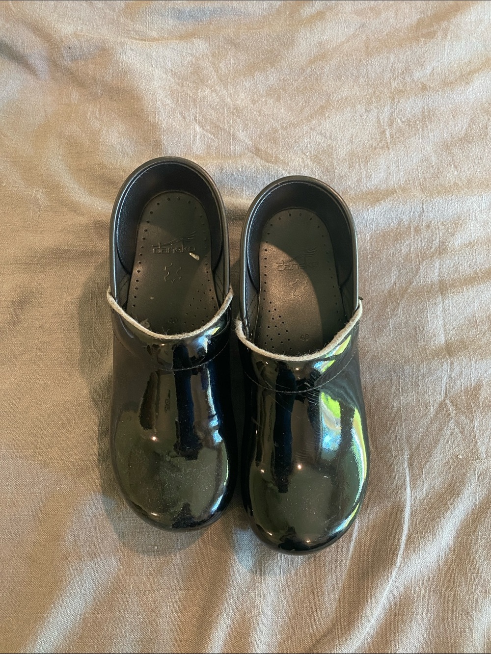 Dansko Women's Black Patent Clogs